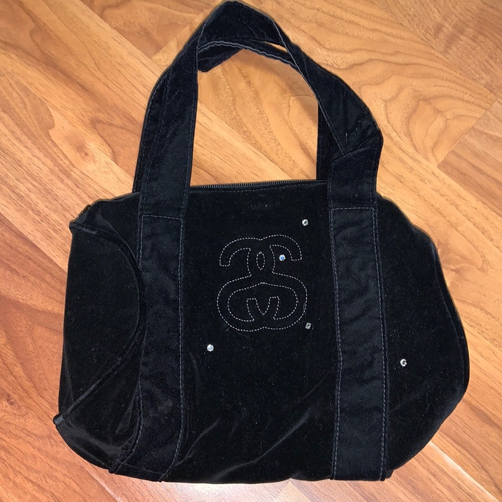 Vintage Stüssy Velour Barrel Handbag